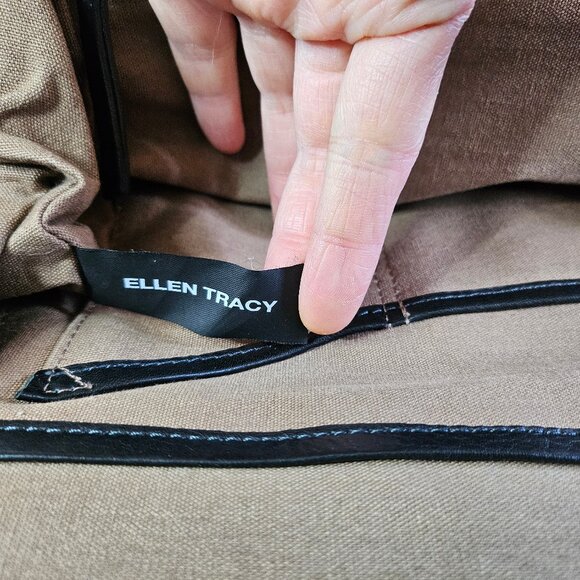 Ellen Tracy Sandalia Purse Black Leather Handbag Bag/ Satchel - Picture 9 of 10